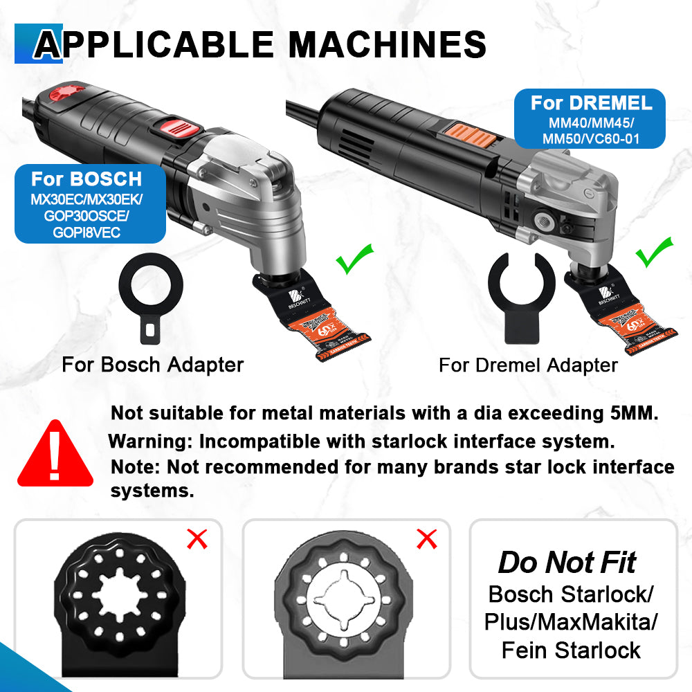 BRSCHNITT Carbide Oscillating Saw Blades with TICN Black Ice Coating for Cutting Nails Bolts Screws Iron