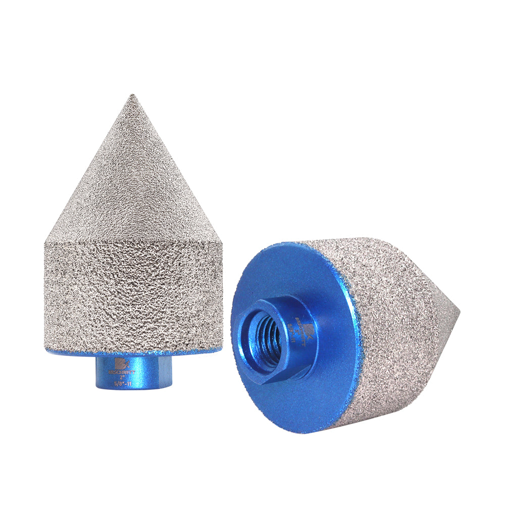 BRSCHNITT Diamant-Fasenfräser-Fingerbits, vakuumgelötet, 1 Stück oder 2 Stück, Durchmesser 35/50 mm, zum Vergrößern, Formen, Schleifen und Abschrägen von Löchern, Keramikfliesen, Granit, Marmor, 5/8"-11 oder M14
