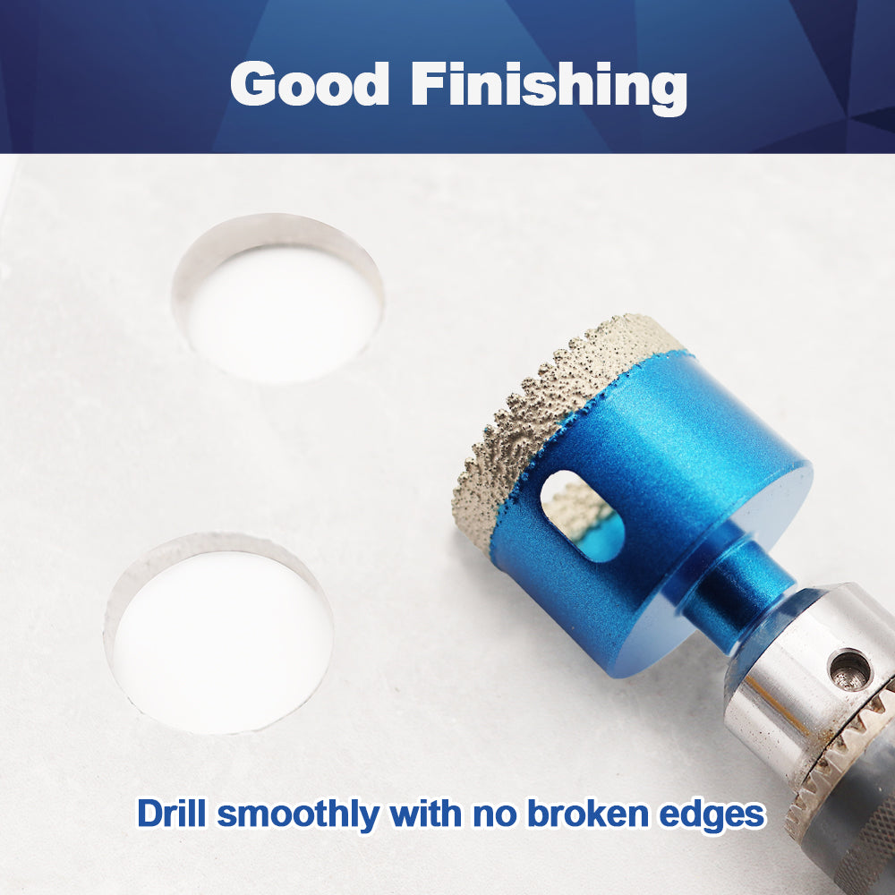 BRSCHNITT Triangle Shank Dry Diamond Core Drill Bit 20-65mm for Porcelain Tile Ceramic Granite Marble