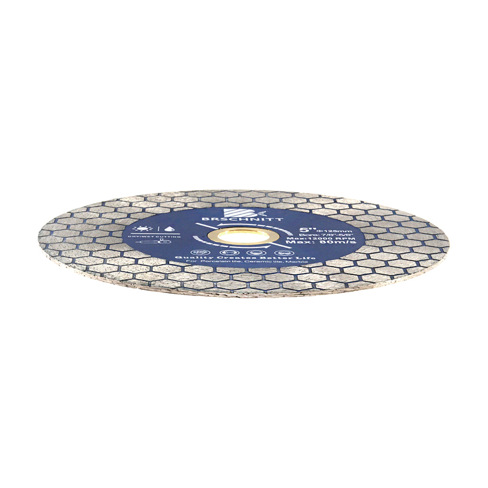 BRSCHNITT Diamond Hexagonal Double Sided Cutting Grinding Disc 125mm for Ceramic Tile Marble Stone