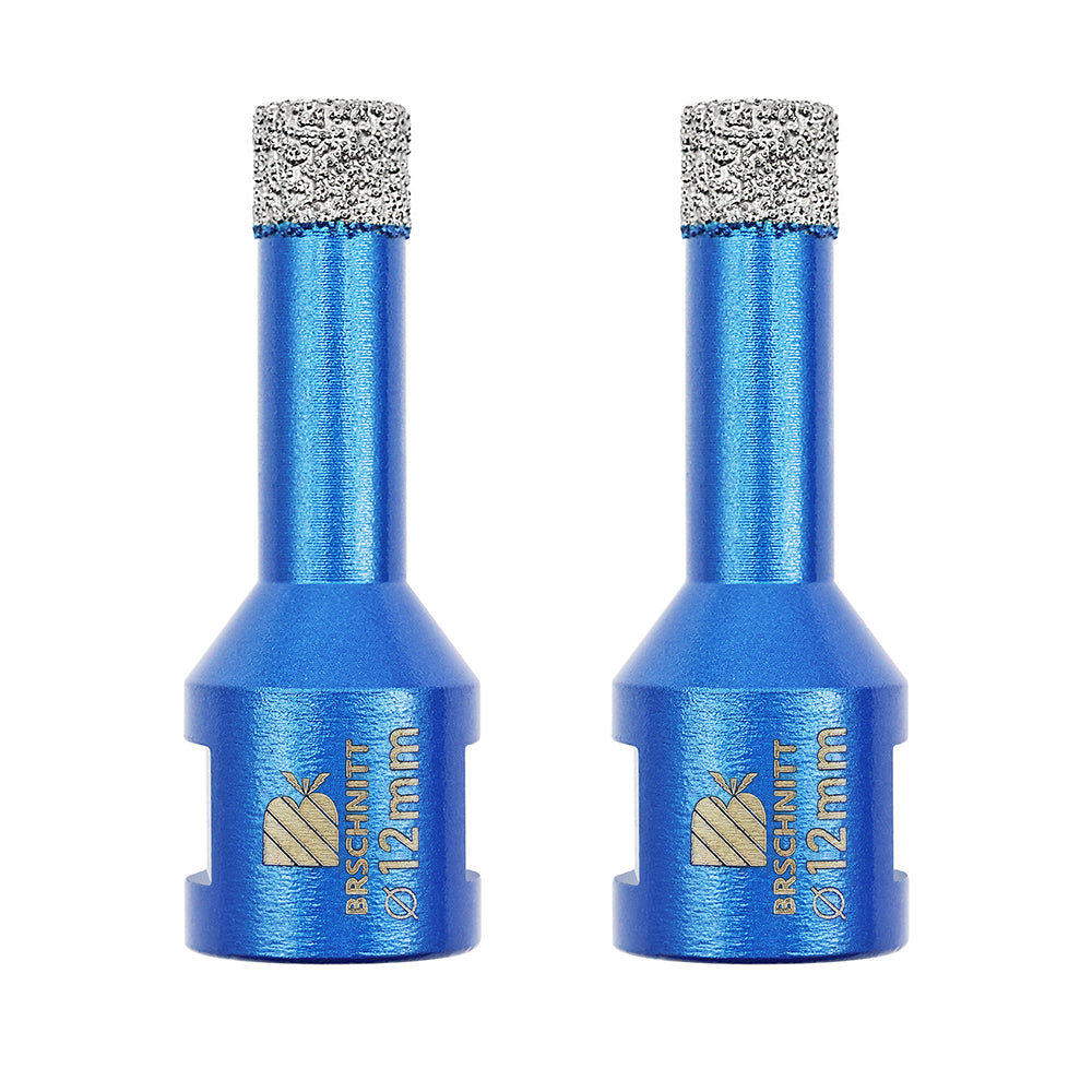 Forets diamantés BRSCHNITT, lot de 2, 12 mm, M14, scies cloches diamantées brasées sous vide pour marbre, granit, céramique, porcelaine, carrelage