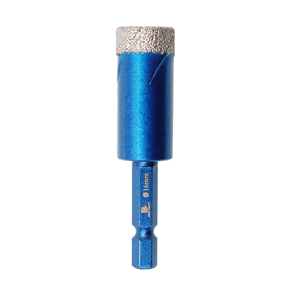 BRSCHNITT Quick-Fit Shank Diamond Dry Core Drill Bit 6-16mm for Ceramic Tile Granite Marble Vacuum Brazed