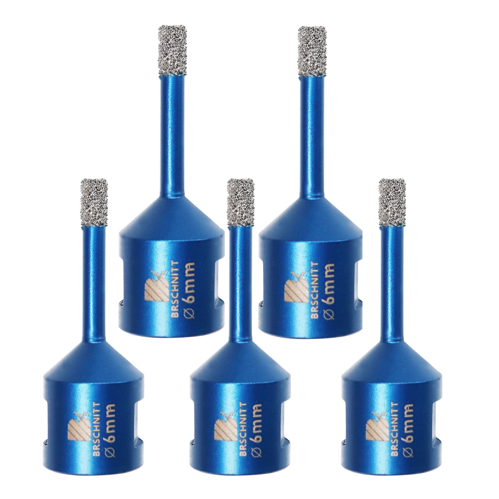 Forets diamantés BRSCHNITT, lot de 5 mèches de 6 mm M14, brasées sous vide, pour marbre, granit, céramique, porcelaine, carrelage