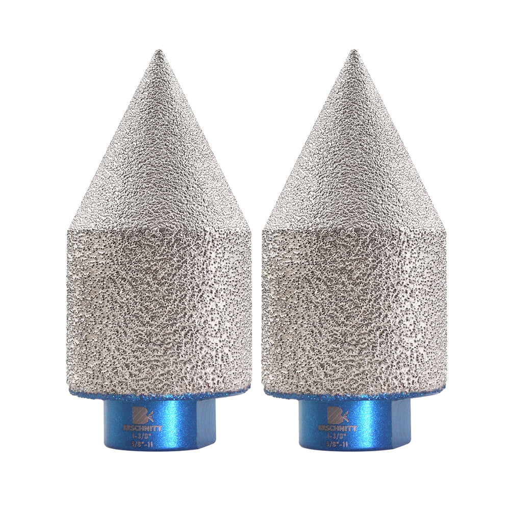 BRSCHNITT Diamant-Fasenfräser-Fingerbits, vakuumgelötet, 1 Stück oder 2 Stück, Durchmesser 35/50 mm, zum Vergrößern, Formen, Schleifen und Abschrägen von Löchern, Keramikfliesen, Granit, Marmor, 5/8"-11 oder M14