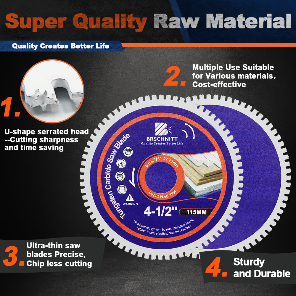 BRSCHNITT Brazed Carbide Saw Blade 75-125mm for Wood with Nails Plastic Rubber Cutting