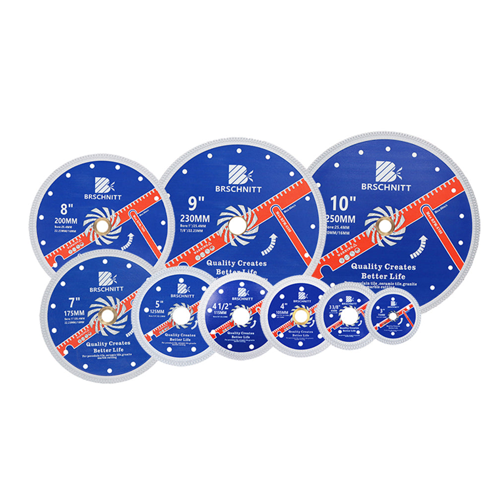 BRSCHNITT Diamond Cutting Disc X Mesh 1pc or 2pcs Dia 75-250mm Ceramic Porcelain Tile Marble Granite Hot pressed sintered Turbo Saw Blade