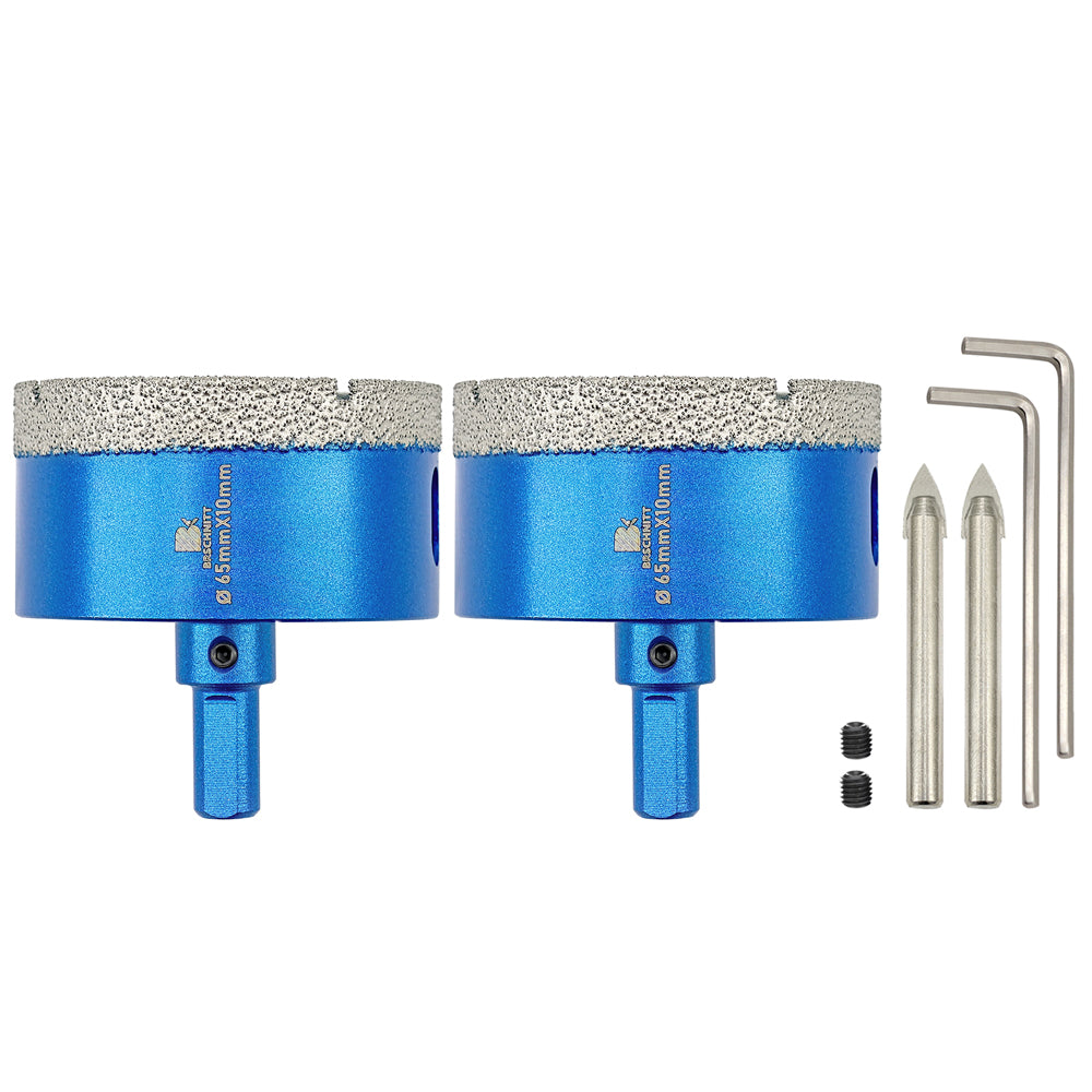 BRSCHNITT 1/2/3 Stück 20–68 mm vakuumgelöteter Bohrer mit Dreieckschaft und Positionsbohrer für Keramikfliesen, Marmor, Granit