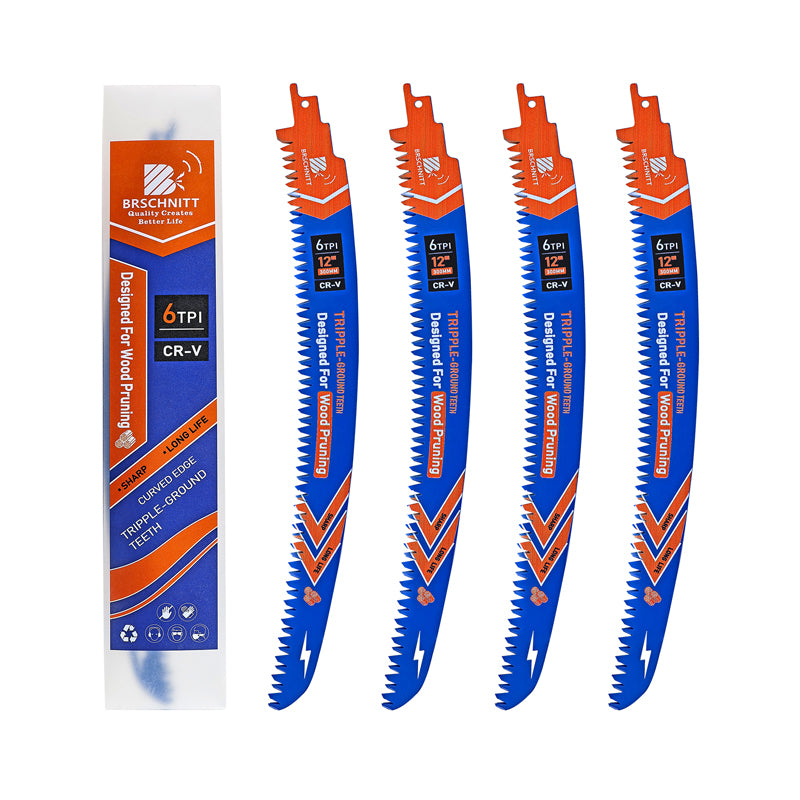 BRSCHNITT 4pcs/set 12 Inch Japanese Teeth Reciprocating Saw Blades 300mm For Wood Pruning Tree Trimming Plastic Pipe