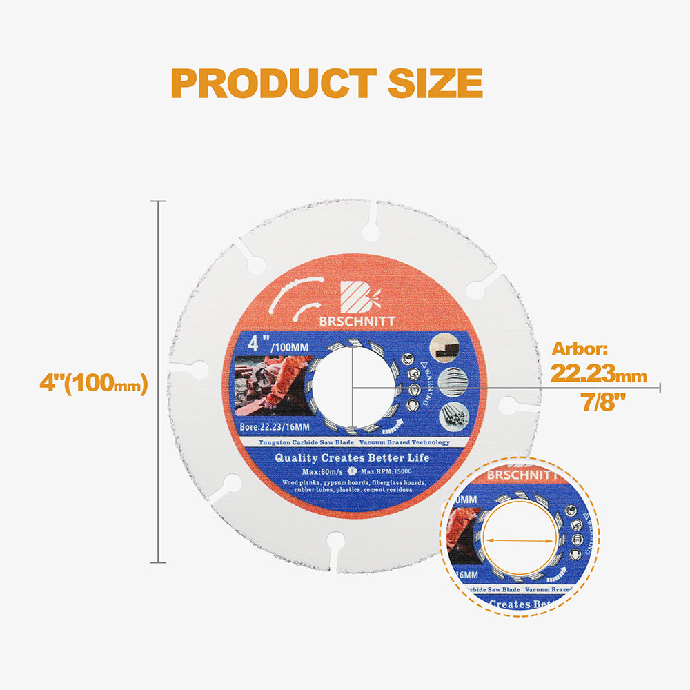 BRSCHNITT Diamond Wood Cutting Disc 75-125mm for Wood Laminate Gypsum Board Plastic Vacuum Brazed
