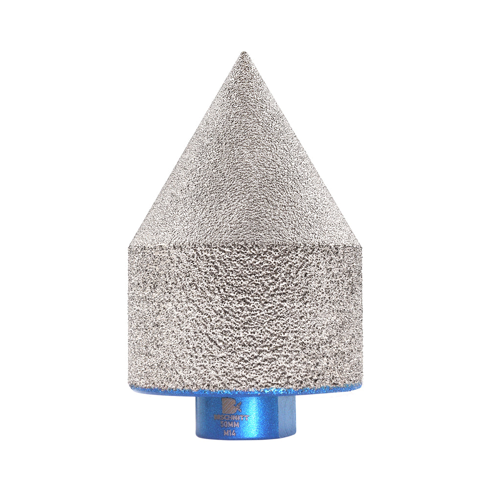 BRSCHNITT Diamant-Fasenfräser-Fingerbits, vakuumgelötet, 1 Stück oder 2 Stück, Durchmesser 35/50 mm, zum Vergrößern, Formen, Schleifen und Abschrägen von Löchern, Keramikfliesen, Granit, Marmor, 5/8"-11 oder M14