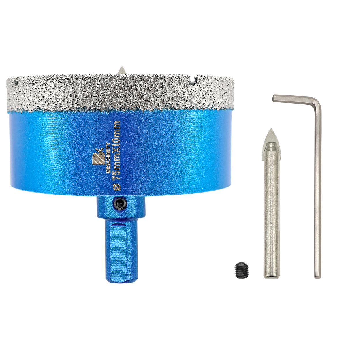 BRSCHNITT 1/2/3 Stück 20–68 mm vakuumgelöteter Bohrer mit Dreieckschaft und Positionsbohrer für Keramikfliesen, Marmor, Granit