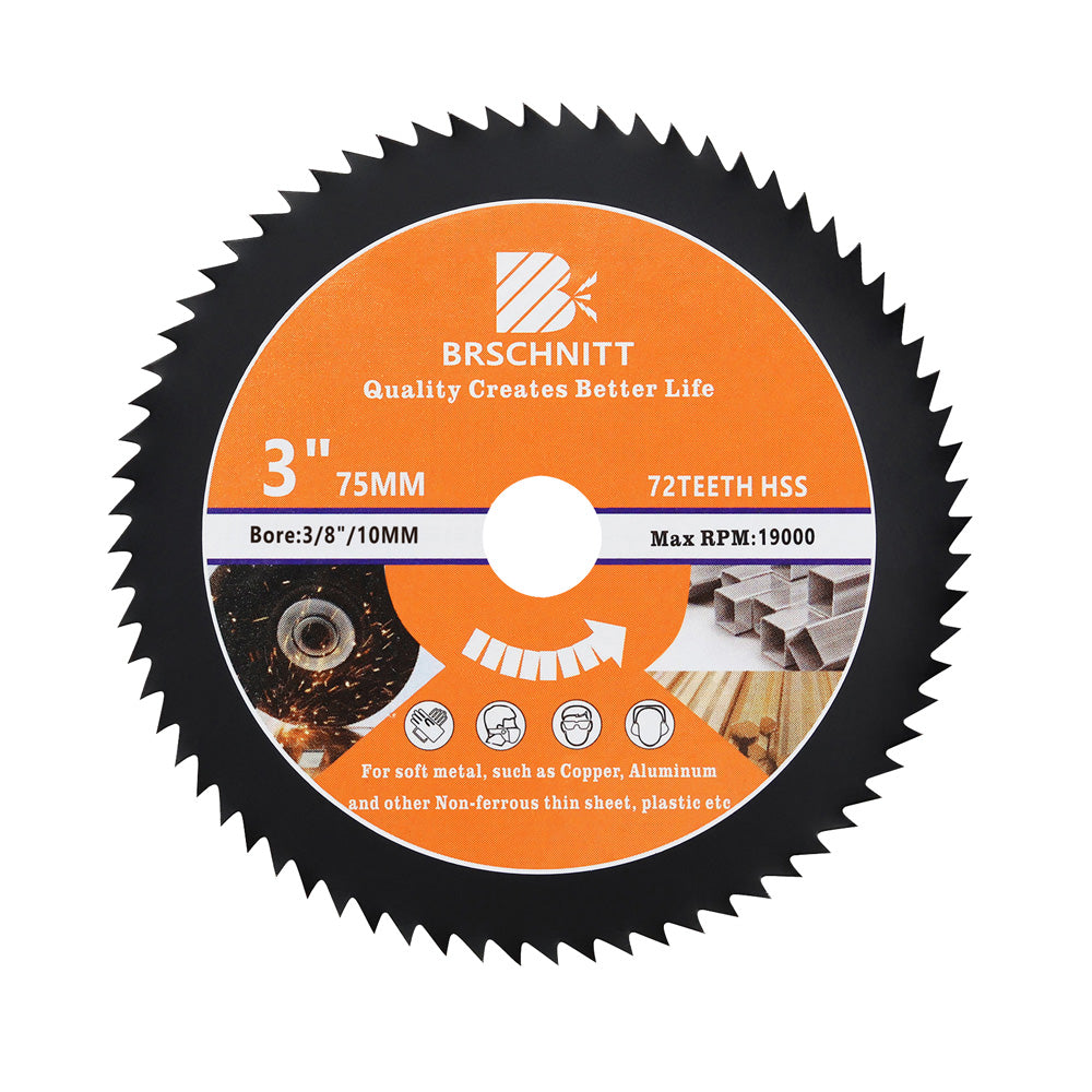 BRSCHNITT HSS Cutting Disc 50-75mm 44-72T for Wood Aluminum Copper Plastic Soft Metal