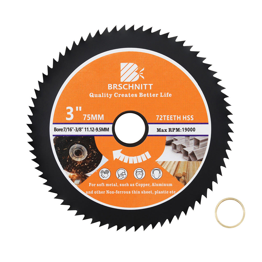 BRSCHNITT 1/2/3/5 Stück 3 Zoll TCT-Sägeblatt Hartmetall-Trennscheibe für Weichmetall, Kupfer, Aluminium