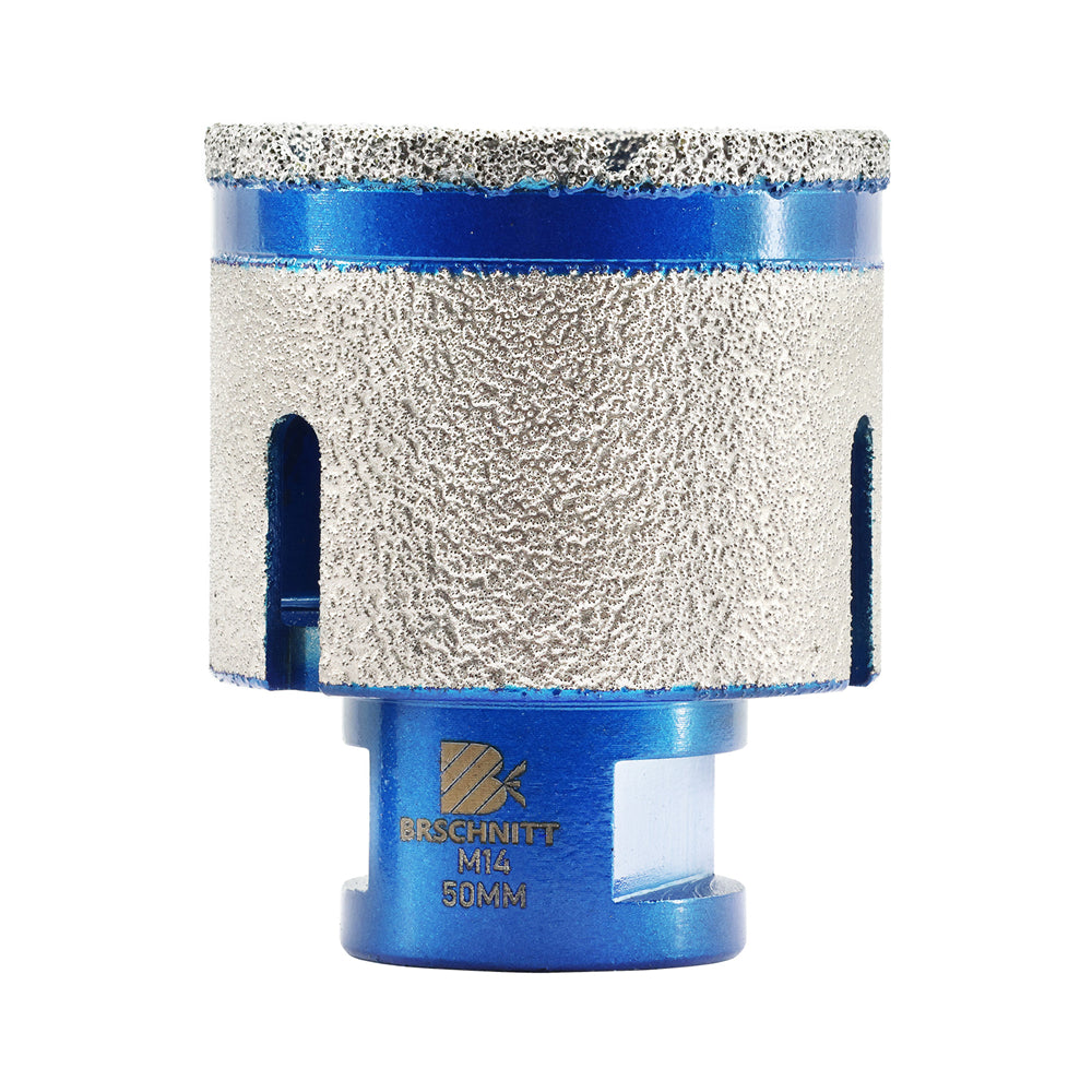 Foret diamanté BRSCHNITT 1 ou 2 forets de perçage et de fraisage pour trous de 20/25/35/50/68/75 mm de diamètre, pour agrandir le trou, pour porcelaine, céramique, carrelage, granit, marbre, pierre, filetage 5/8"-11 ou M14.