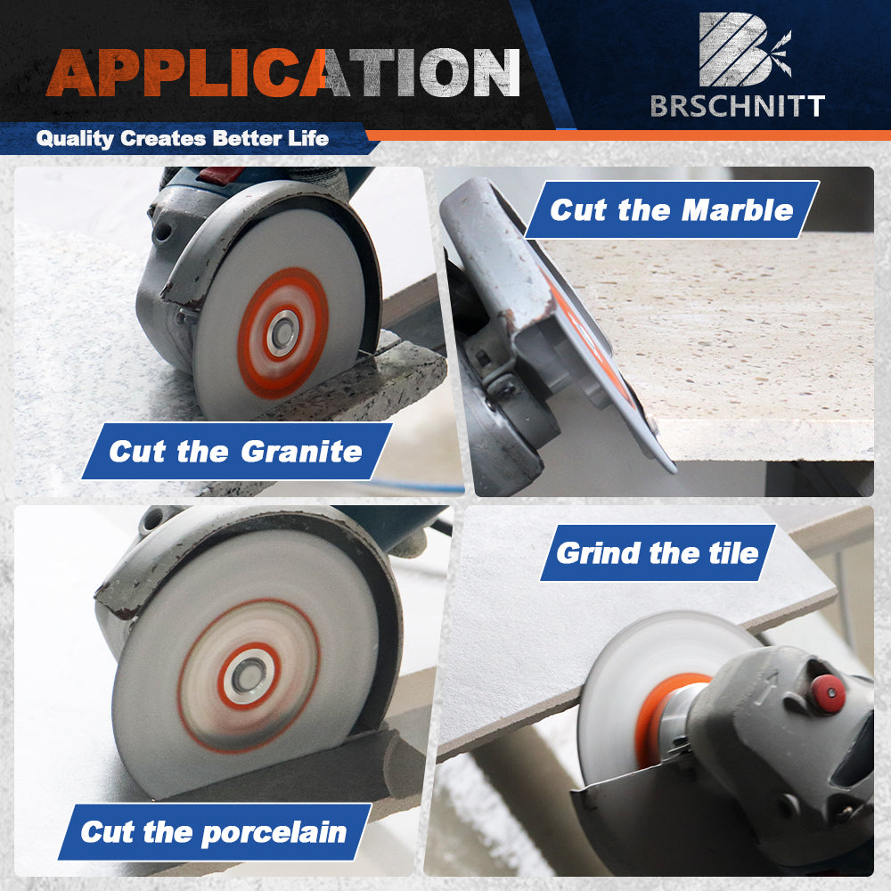 BRSCHNITT M14 & 5/8"-11 Diamond Cutting Grinding Disc 105-125mm for Granite Marble Concrete Tile