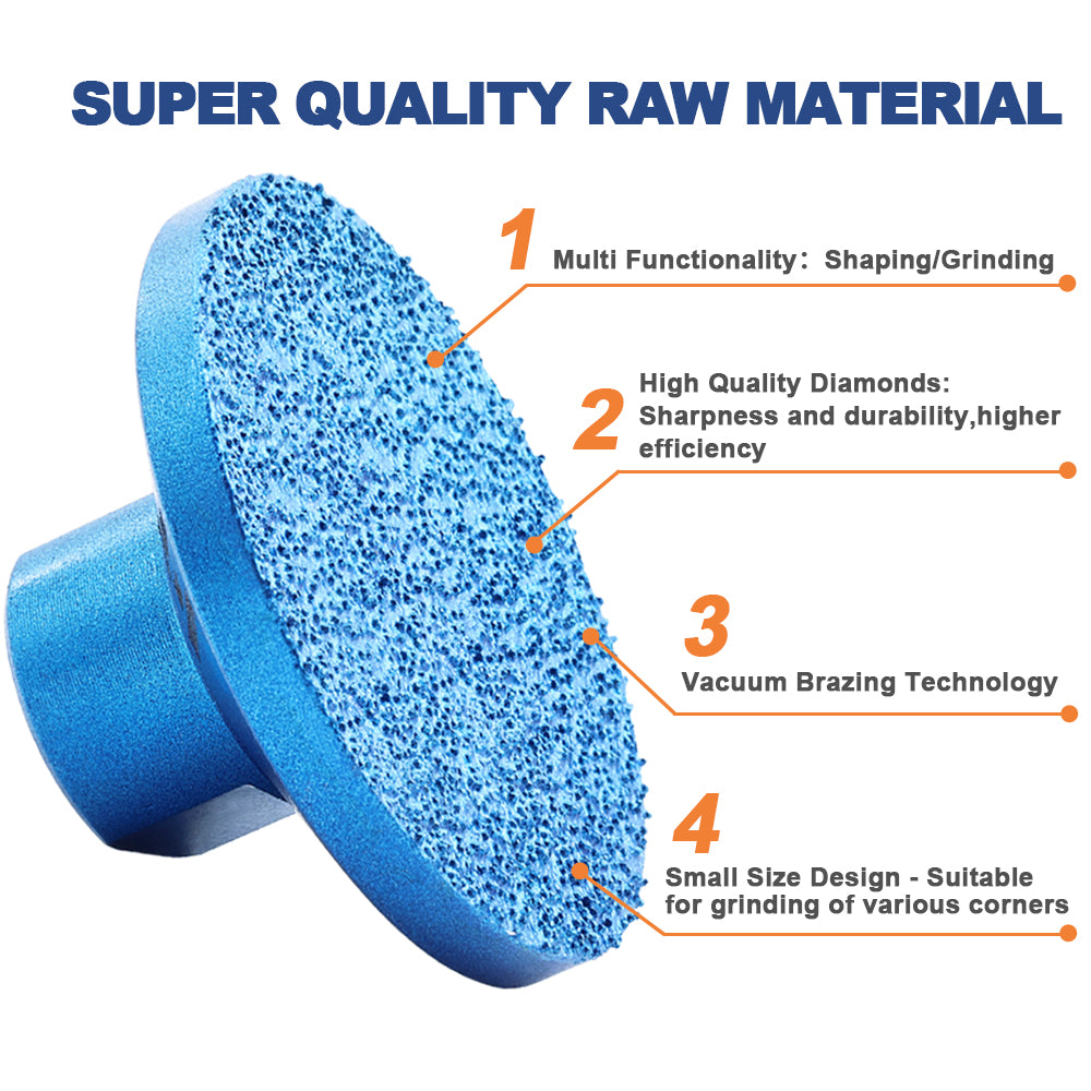 BRSCHNITT M14 & 5/8"-11 Diamond Flat Grinding Wheel 50mm for Rough Grinding Marble Quartz Granite