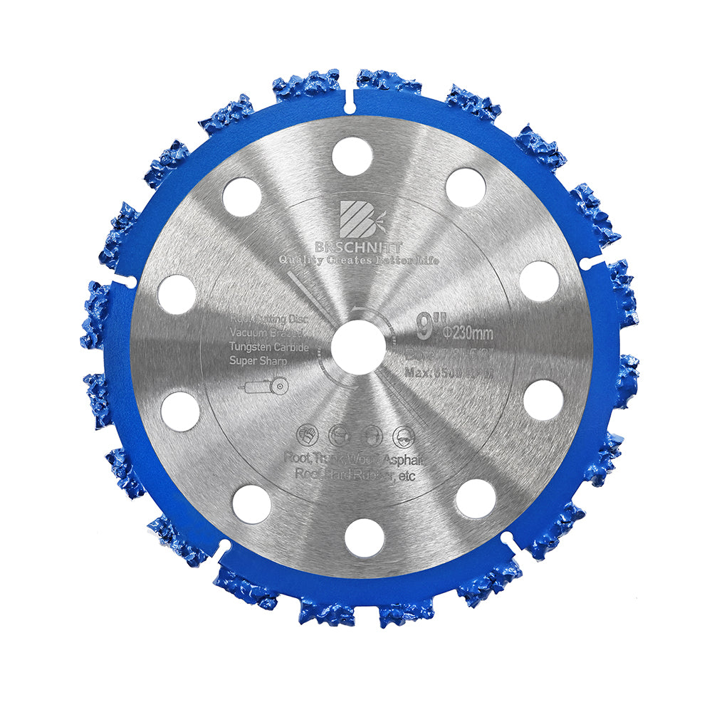 BRSCHNITT Dry Use Tungsten Carbide Multi Wheel 125-230mm for Wood Root Trunk Plastic Hard Rubber Cutting