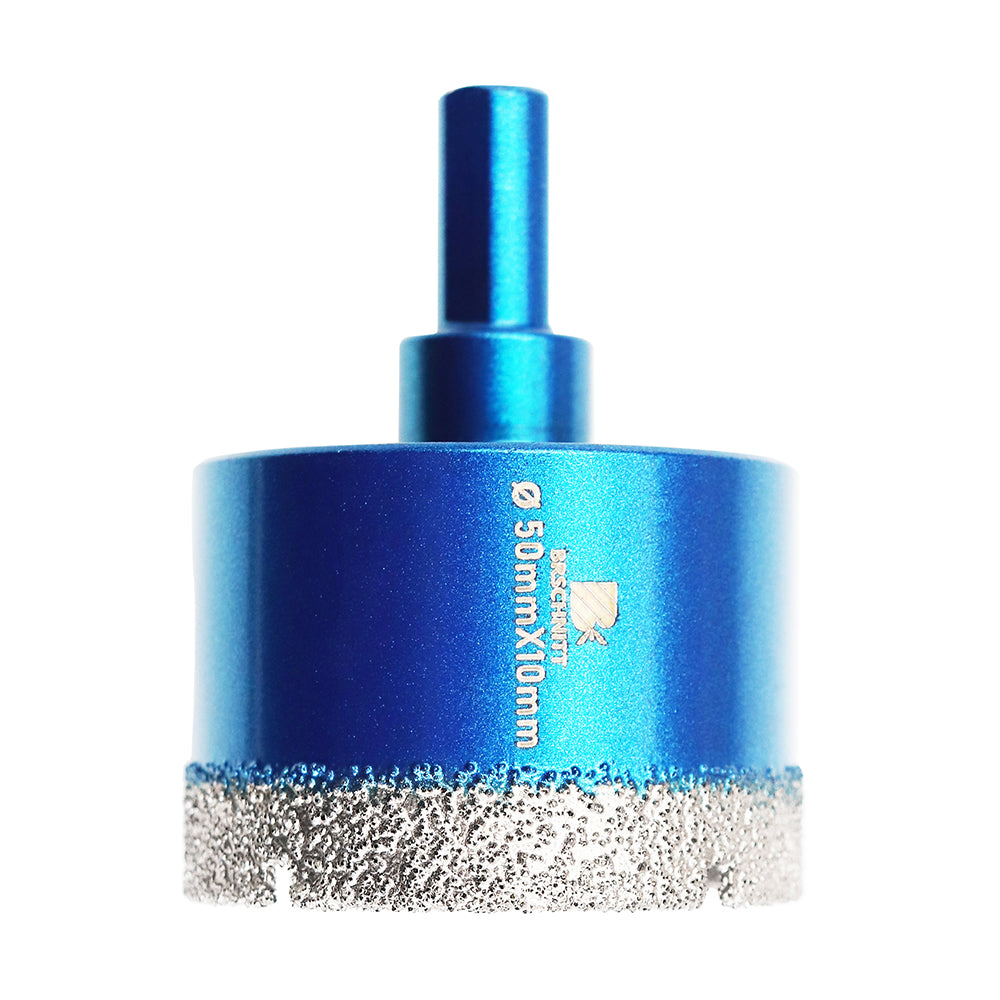 Foret diamanté BRSCHNITT brasé sous vide, 1 pièce, diamètre 6-65 mm, perçage pour céramique, marbre, granit, porcelaine, carrelage, avec scie cloche à tige triangulaire