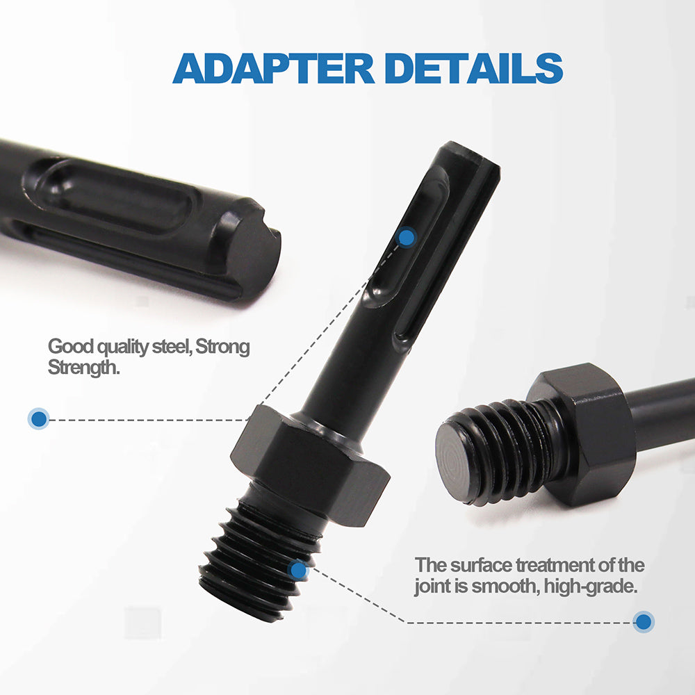 BRSCHNITT 5/8"-11 Male Thread Core Bit Adapter to SDS Plus Shank for Hammer Drill