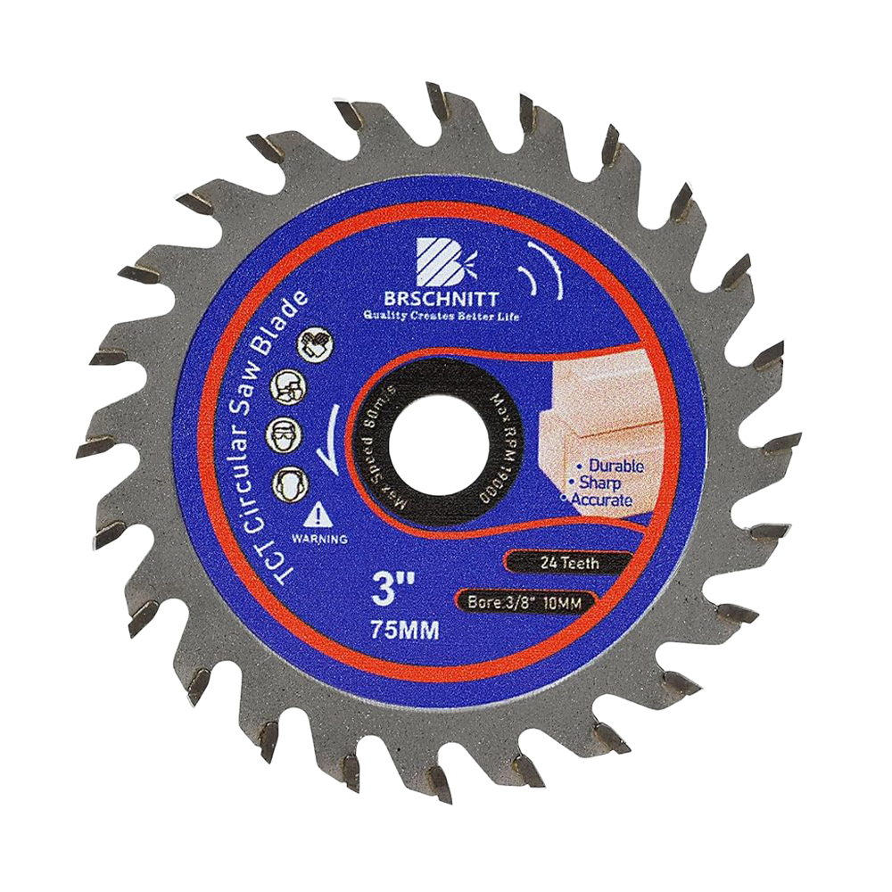 BRSCHNITT TCT Dry 75mm Cutting Circular Saw Blade Tungsten Carbide Tipped for Wood Plastic PVC