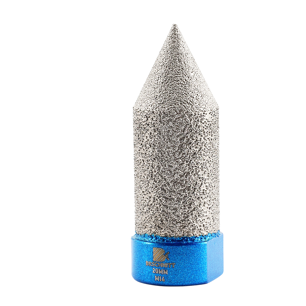 BRSCHNITT M14 & 5/8"-11 Diamond Chamfering Milling Finger Bit 20-50mm for Tile Granite Vacuum Brazed