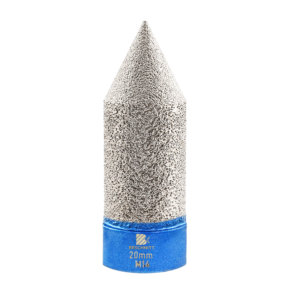 BRSCHNITT Diamant-Fasenfräser-Fingerbits, vakuumgelötet, 1 Stück, Durchmesser 20/25/35/50 mm, Formfräsen, Vergrößern von Fasenlöchern, Keramikfliesen, Granit