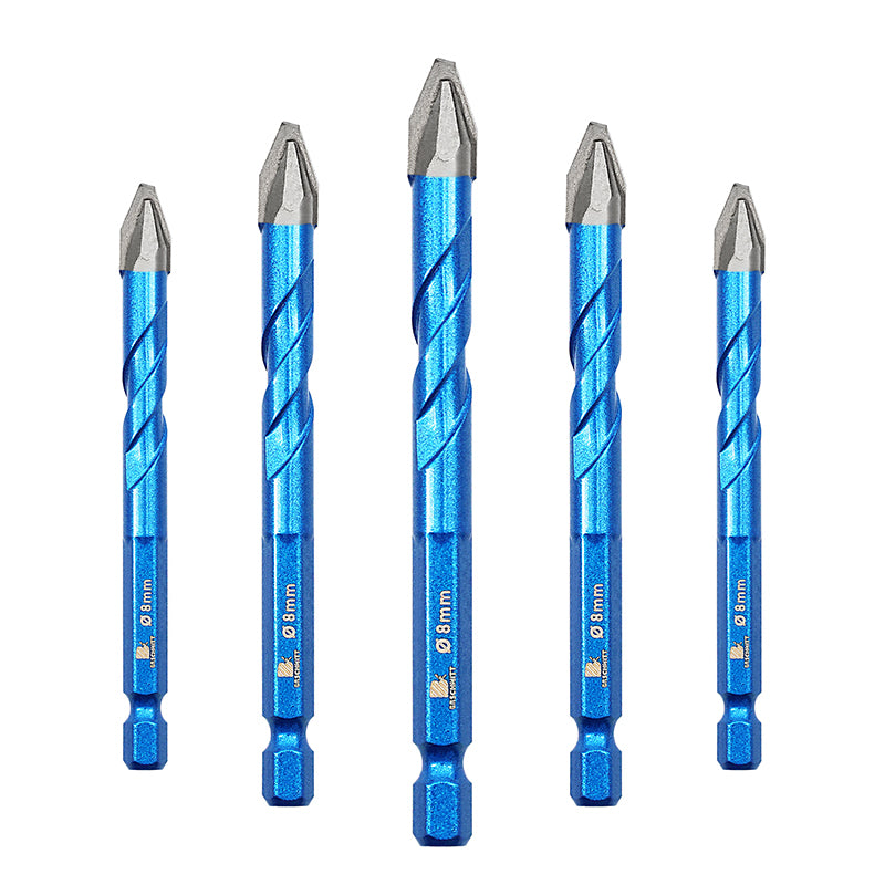 BRSCHNITT Carbide Tip Quick Shank Drill Bit Set 5-12mm for Wood Marble Plastic
