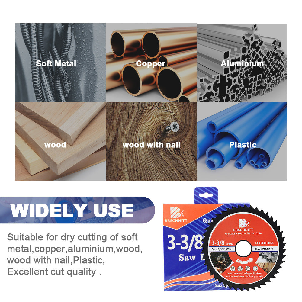 BRSCHNITT HSS Circular Saw Blade 85mm 44 Tooth for Soft Metal Aluminum Copper Cutting