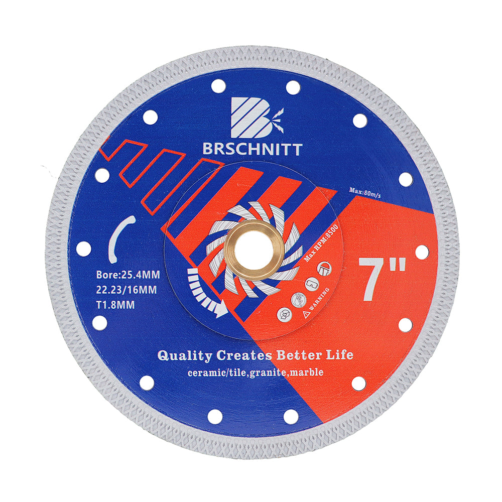 BRSCHNITT Diamond X Mesh Cutting Disc 105-250mm for Ceramic Porcelain Tile Marble Granite Hot Pressed