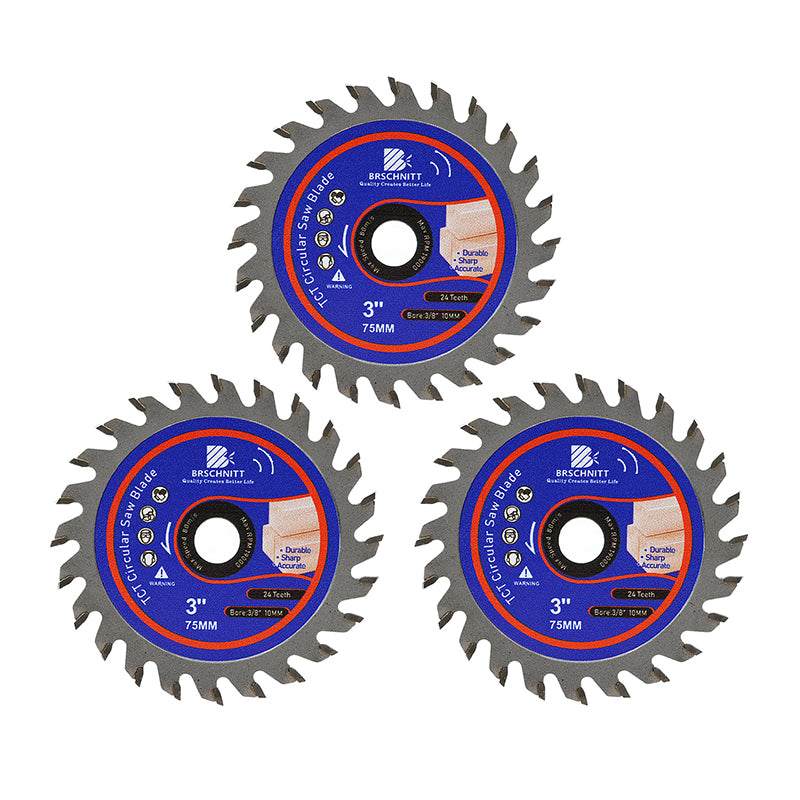 BRSCHNITT 4pcs 75mm TCT Cutting Disc Diameter 75mm Mini Saw Wood Working Saw Blades Plastics Saw Blade Wood Composites Cutting Wheel
