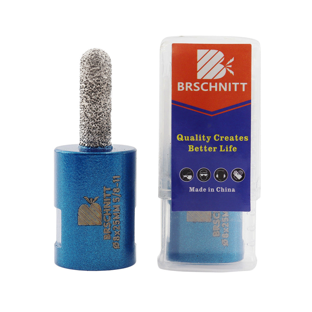 Foret diamanté pour mortier BRSCHNITT brasé sous vide, 1 pièce de diamètre 8 mm, pour le râteau à mortier, le pointage, le granit, la maçonnerie, la pierre, le marbre, le béton, la meuleuse d'angle