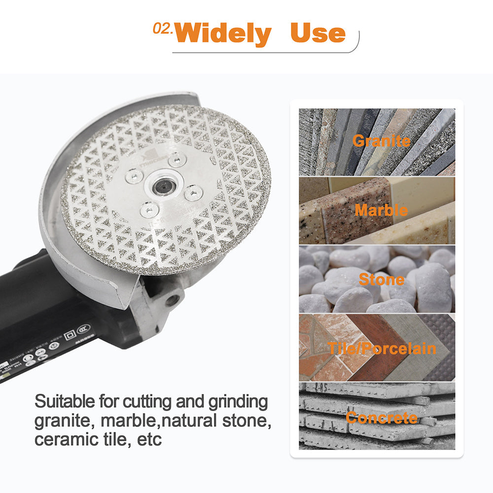 BRSCHNITT Dry & Wet M14 & 5/8"-11 Diamond Cutting Grinding Disc 115-125mm Granite Marble Tile Electroplated