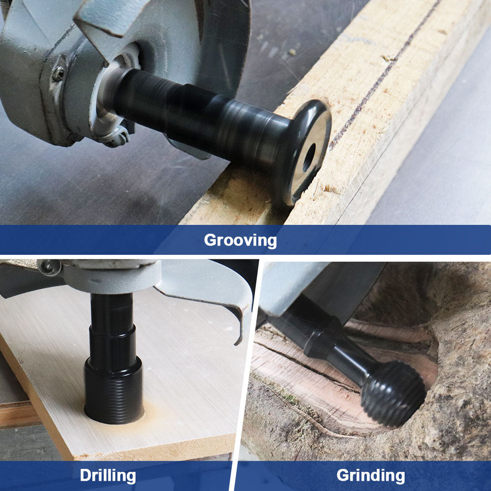 BRSCHNITT 3pcs M14 & 5/8"-11 Thread Wood Carving Grinding Wheel Set 31.5-48mm for Angle Grinder