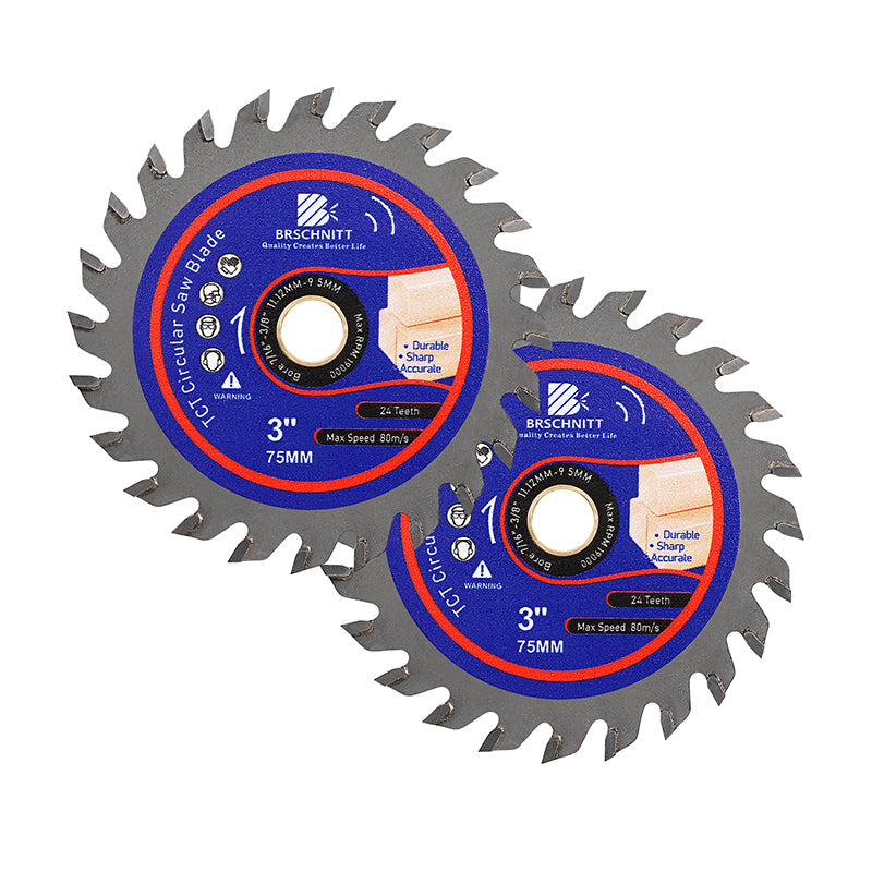 BRSCHNITT 2/3pcs TCT Cutting Disc Diameter 75mm Mini Saw Wood Working Saw Blades Plastics Saw Blade Wood Composites Cutting Wheel