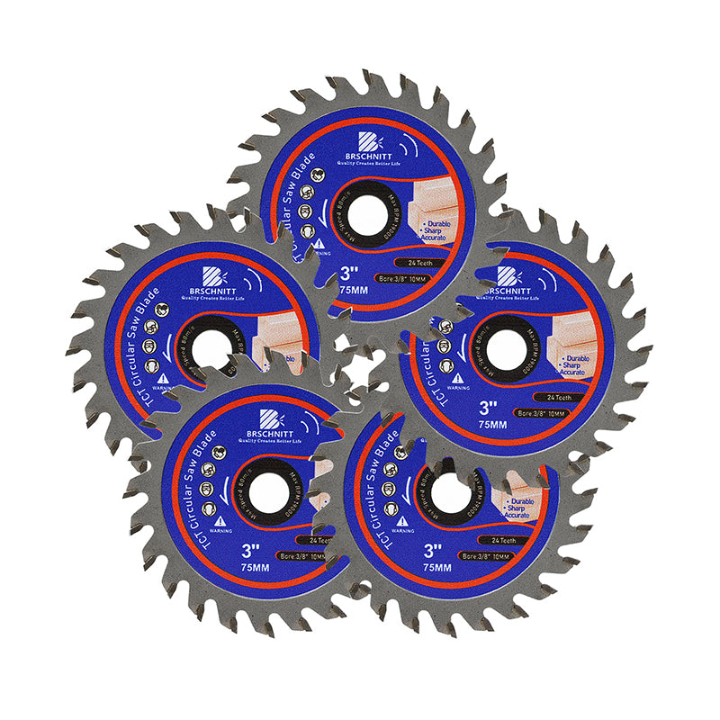 BRSCHNITT 4pcs 75mm TCT Cutting Disc Diameter 75mm Mini Saw Wood Working Saw Blades Plastics Saw Blade Wood Composites Cutting Wheel