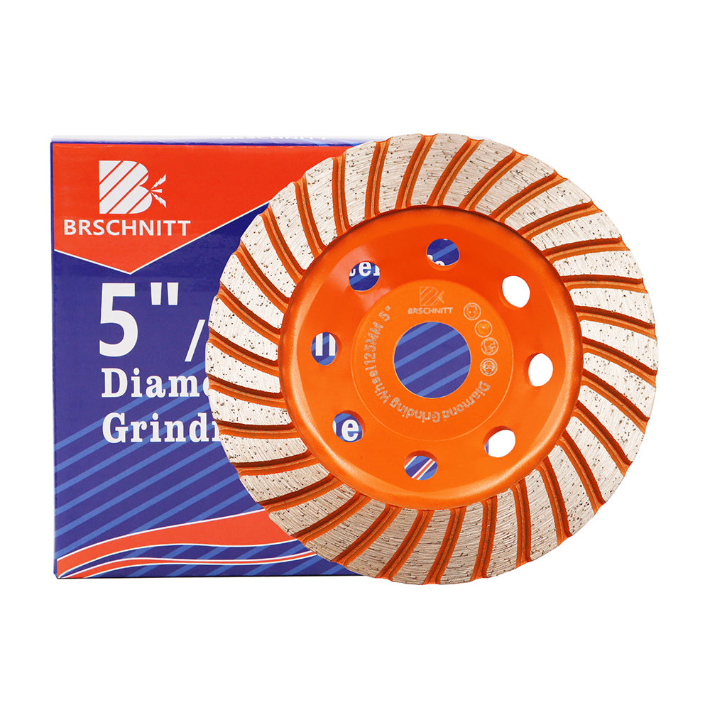 BRSCHNITT Diamant-Turbo-Schleiftopfscheibe, 1 Stück, Durchmesser 4"/4,5"/5"/7" zum Polieren von Beton, Mauerwerk, Granit, Marmor