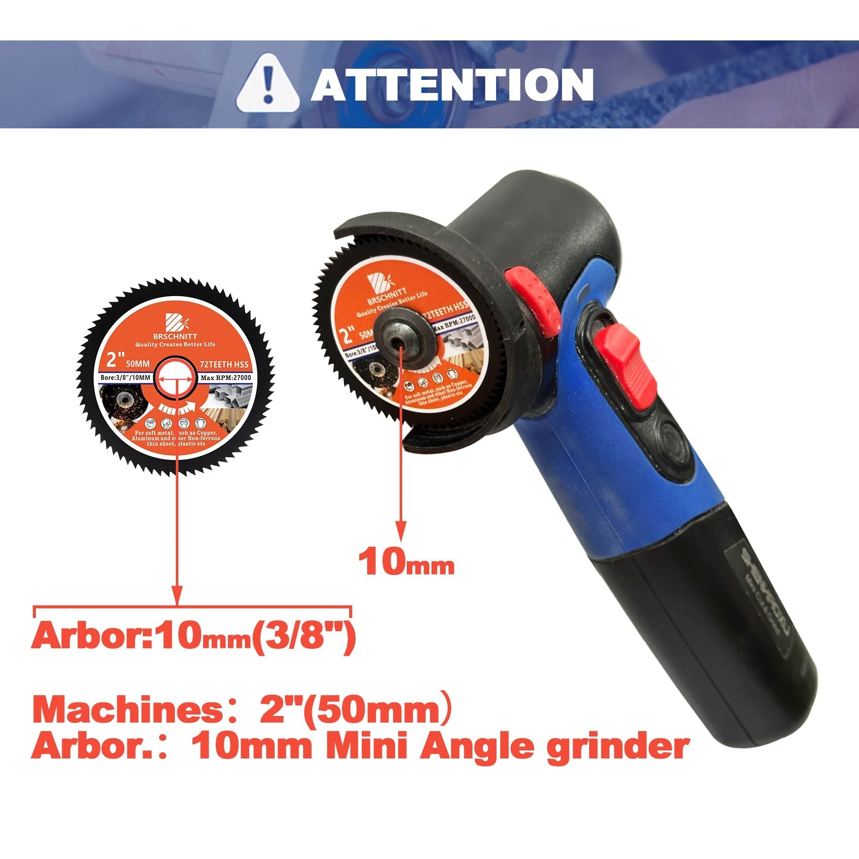 BRSCHNITT HSS Saw Blade 50mm Super Thin Cutting Blade for Aluminum Wood Plastic Copper