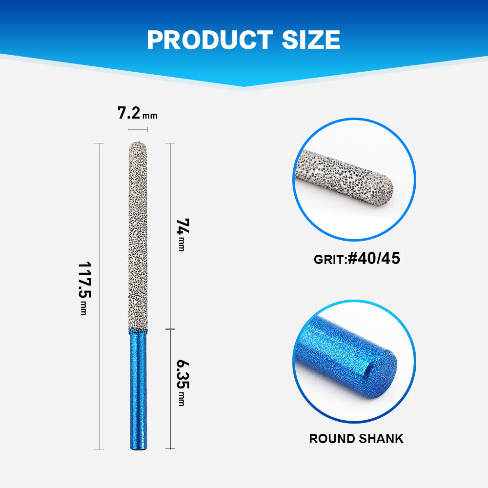 BRSCHNITT Mèche à mortier diamantée à manche rond, 2 pièces de diamètre 7,2 mm, pour le ratissage du mortier, le granit, le marbre, le béton, la maçonnerie, la pierre, brasée sous vide