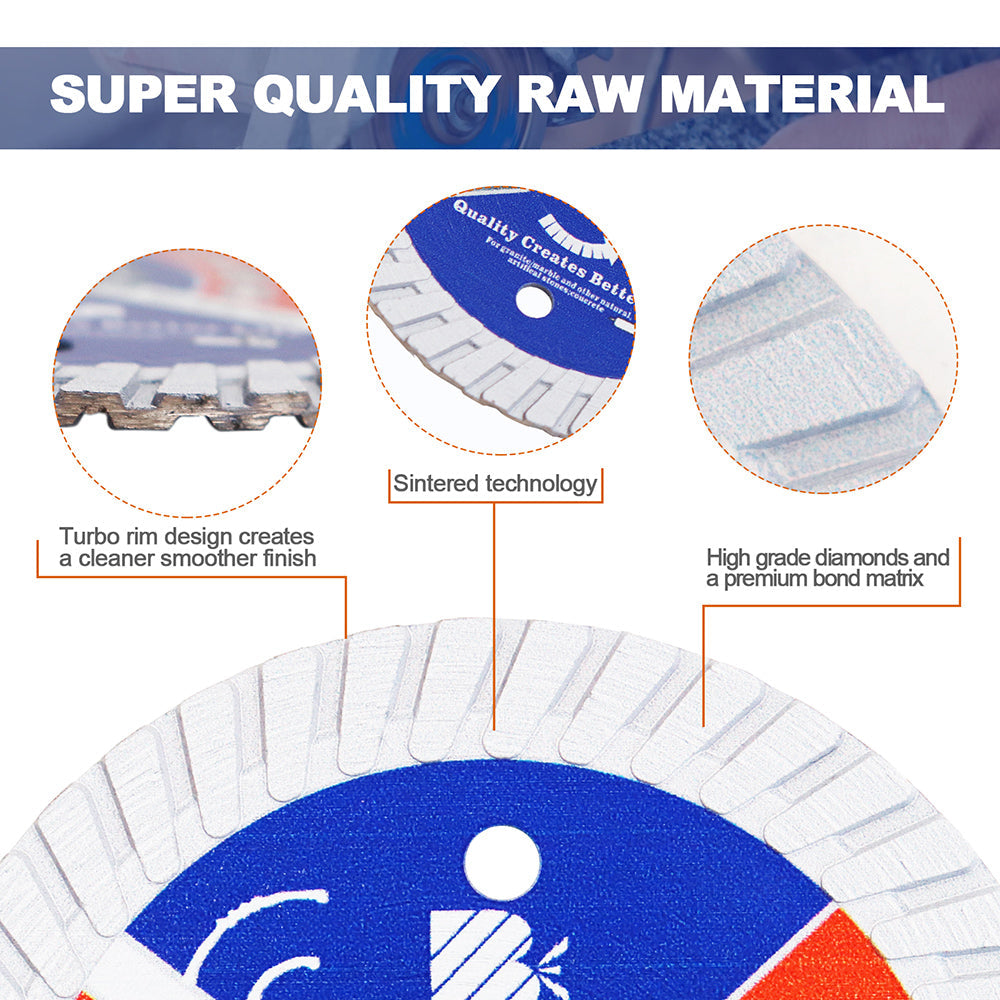 BRSCHNITT Diamond Turbo Blade 75-250mm Cutting Disc for Granite Marble Concrete Stone Hot Pressed