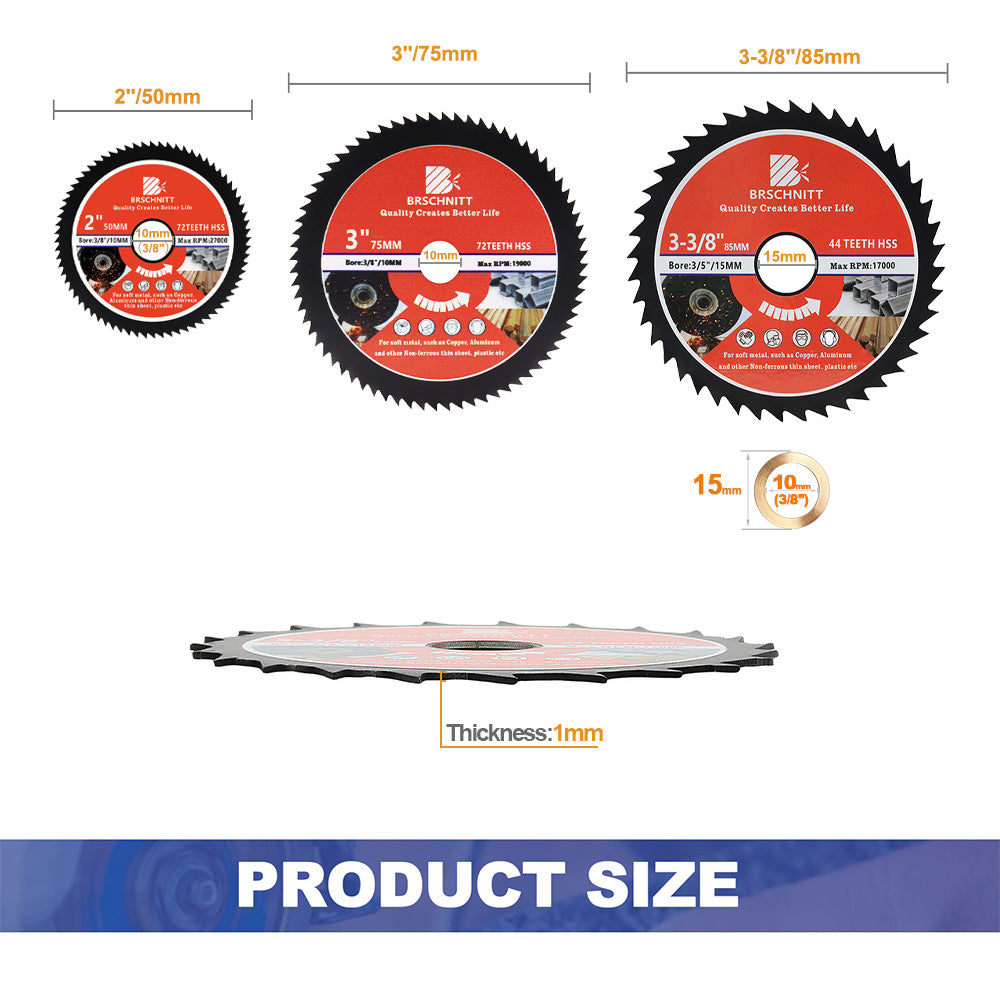 BRSCHNITT 85mm HSS Metal Cutting Disc Saw Blade for Spofter Metal and Cooper
