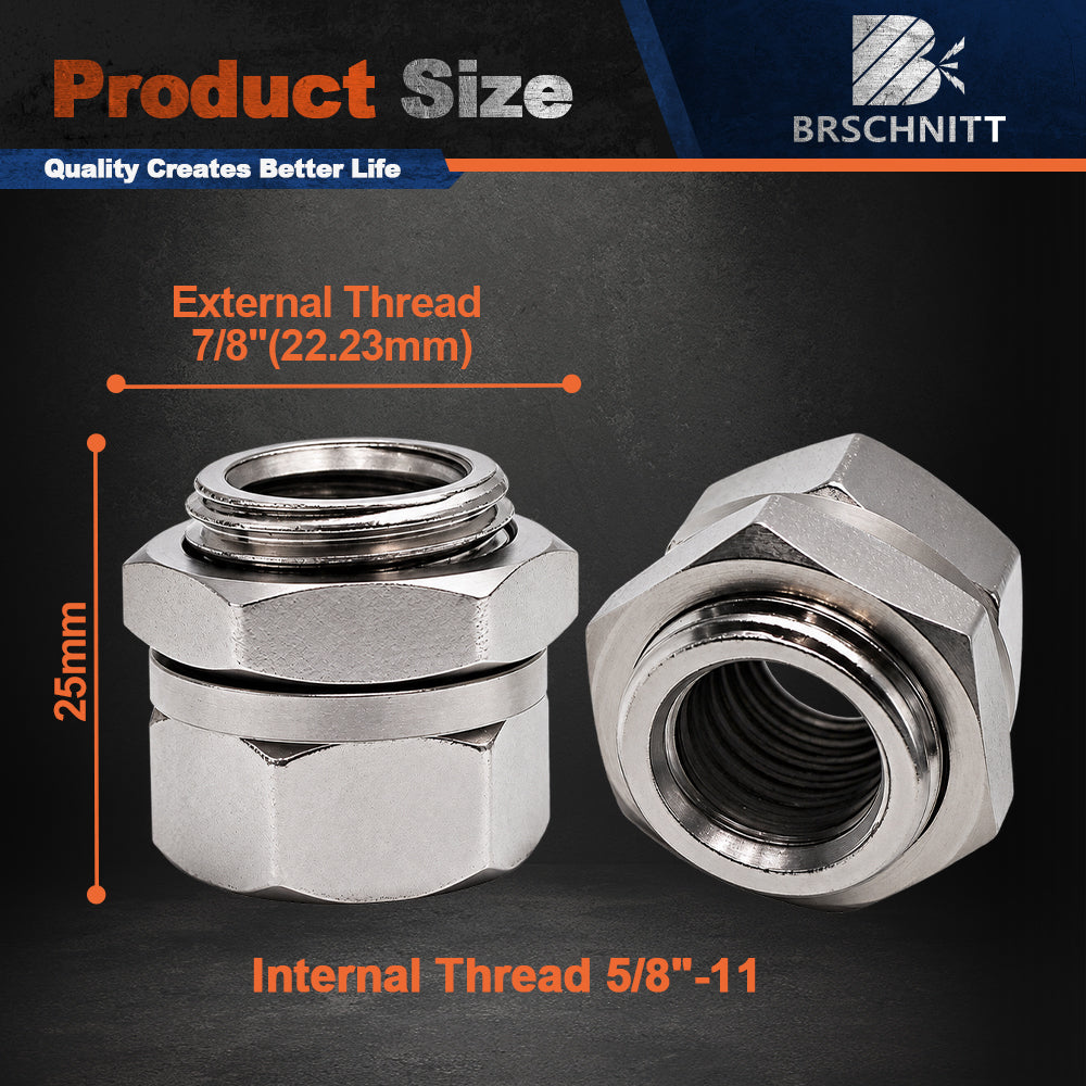 BRSCHNITT 5/8"-11 to 7/8" Bore Adapter for Diamond Grinding Wheels and Saw Blades