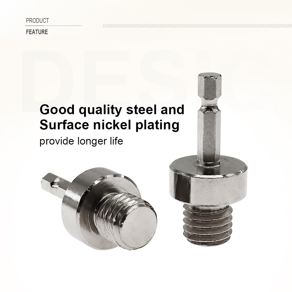 BRSCHNITT M10 & M14 & 5/8"-11 Male Thread Adapter to 1/4" Quick-Change Hex Shank for Diamond Core Bits