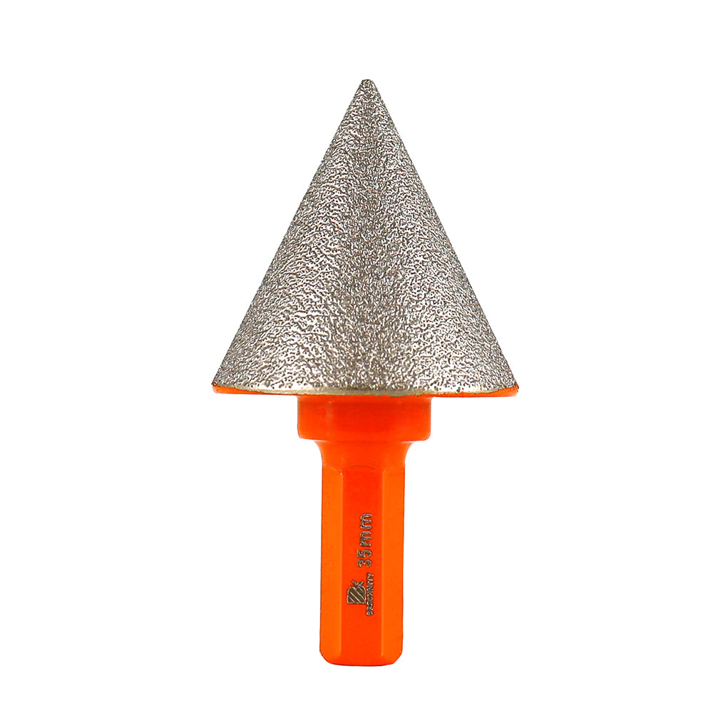 BRSCHNITT M14 & 5/8"-11 & Hex Shank Diamond Chamfering Bit 35-50mm for Porcelain Tile Hole Enlarging Vacuum Brazed