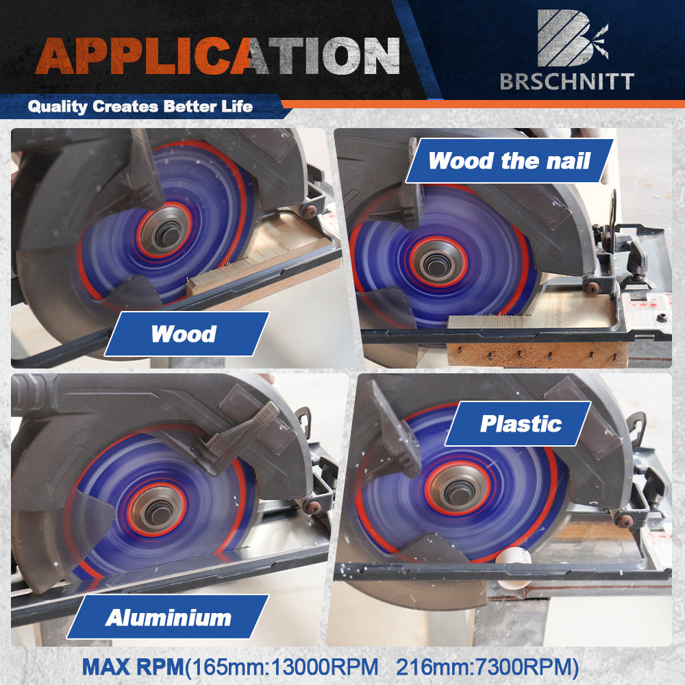 BRSCHNITT TCT Circular Saw Blade 85-216mm Carbide Tipped for Wood Aluminum Plastic