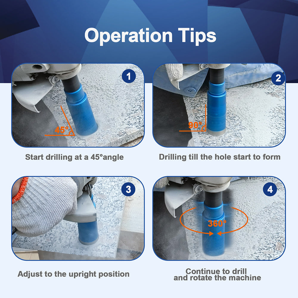 BRSCHNITT 1-1/2 Inch Laser Welded Diamond Core Drill Bit 5/8"-11 with Adapter for Granite Marble Concrete Stone