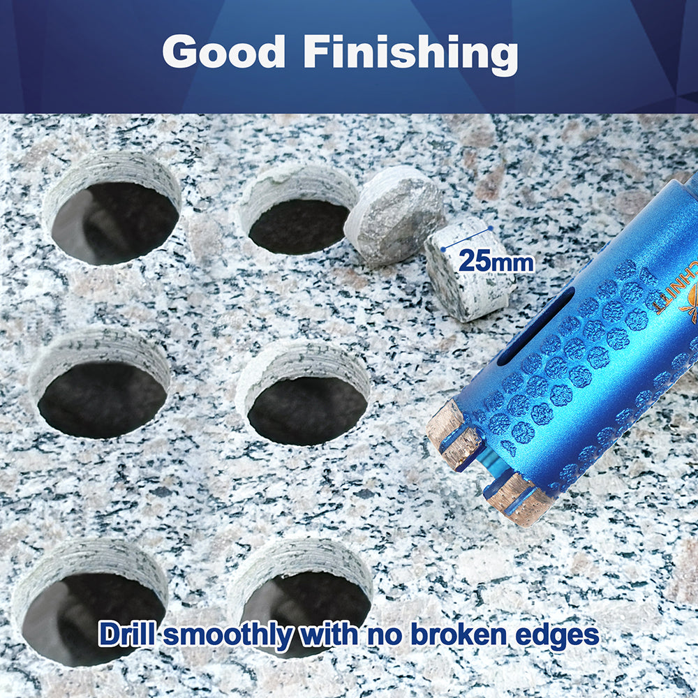 BRSCHNITT 1-1/2 Inch Laser Welded Diamond Core Drill Bit 5/8"-11 with Adapter for Granite Marble Concrete Stone