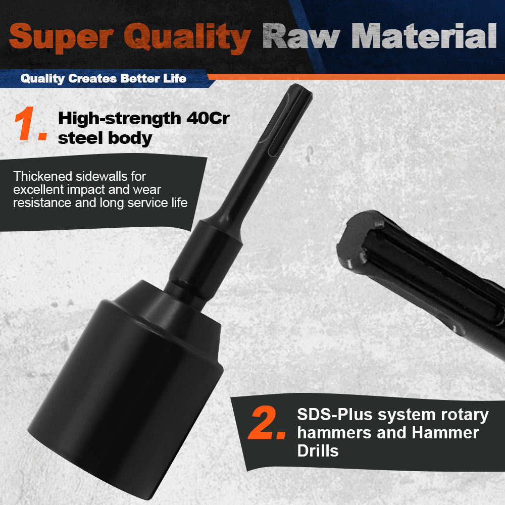 BRSCHNITT SDS Plus & Max Ground Rod Driver Bit 16-65mm Heavy Duty Alloy Steel Grounding Rod Installer