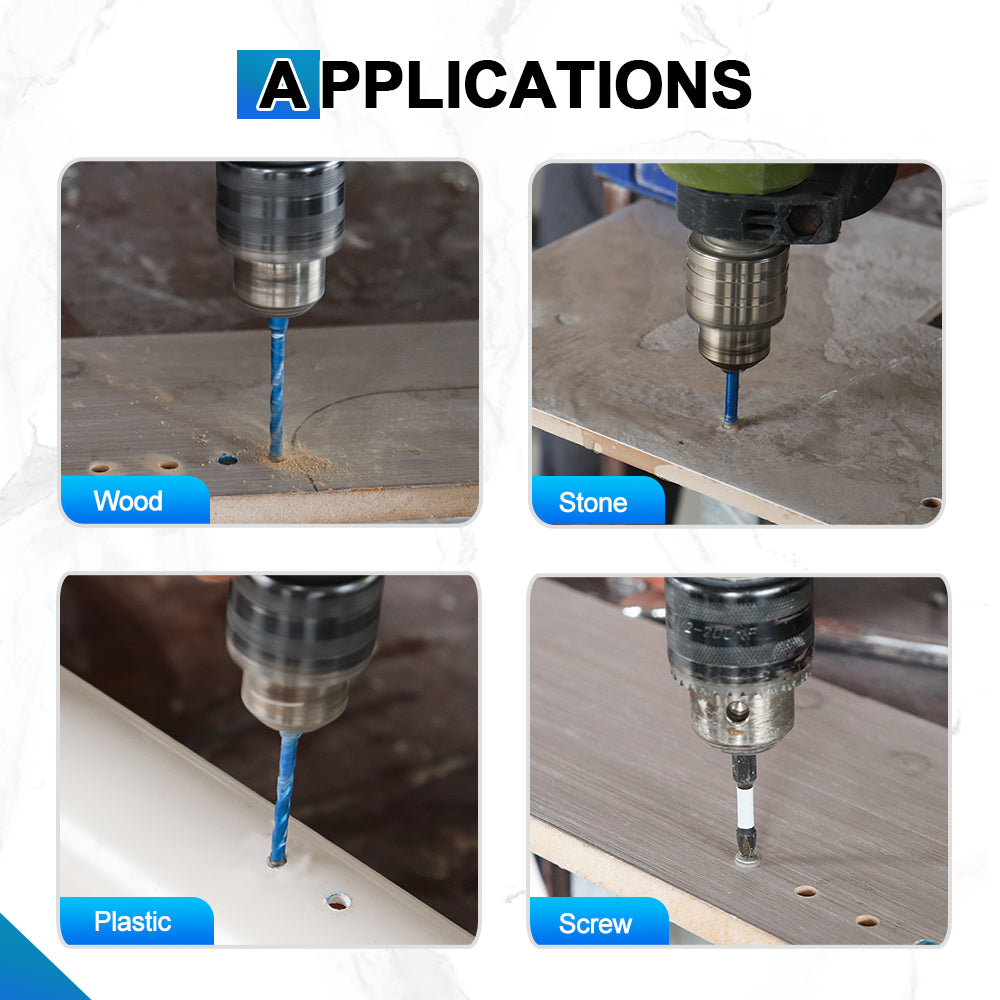 BRSCHNITT 6pcs 5/6/8/10/12mm Drill Bit Set with Tungsten Carbide Tip for Wood Plastic Masonry Ceramic Tile Concrete