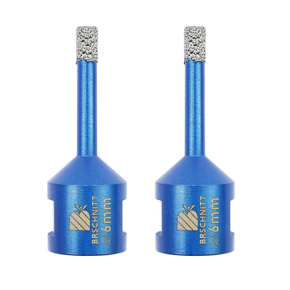 BRSCHNITT 2pcs 6mm Diamond Core Drill Bit M14 Vacuum Brazed Diamond Hole Saw  for Marble Granite Ceramic Porcelain Tile