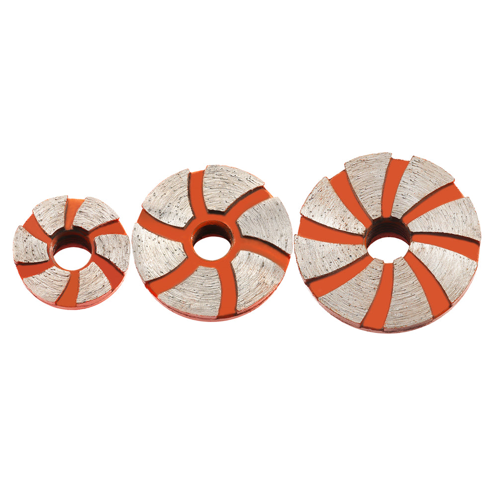 BRSCHNITT Diamond Grinding Wheel Cleaning Bottom 2pcs Dia 35/48/58mm Polishing Stone flowerpots Cobblestone Marble Concrete M14 or 5/8"-11 Thread